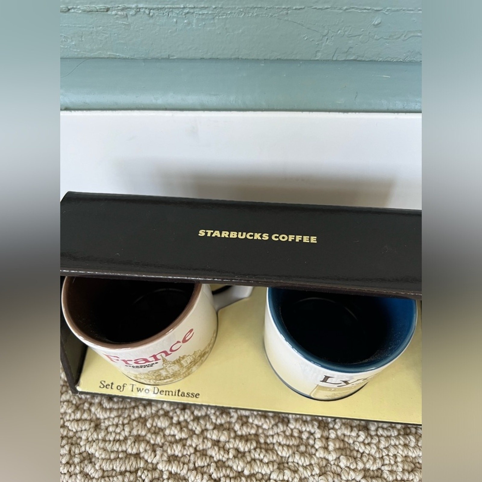 Starbucks NIB Lyon France you are here city mugs demitasse espresso 3 oz coffee