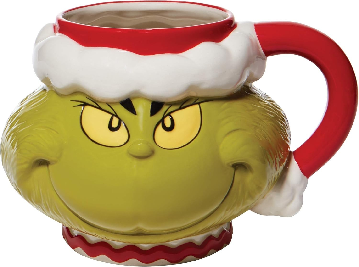 Multicolor Sculpted Grinch Mug – 32 Oz Christmas Gift Box for Nostalgic Adults