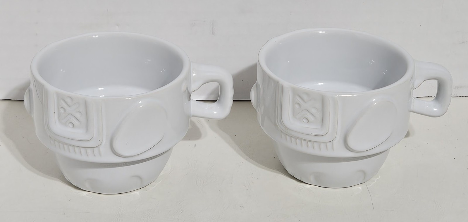 Stackable Elephant Coffee Mugs Cups (Set Of 6) White Stacking World Market Rack