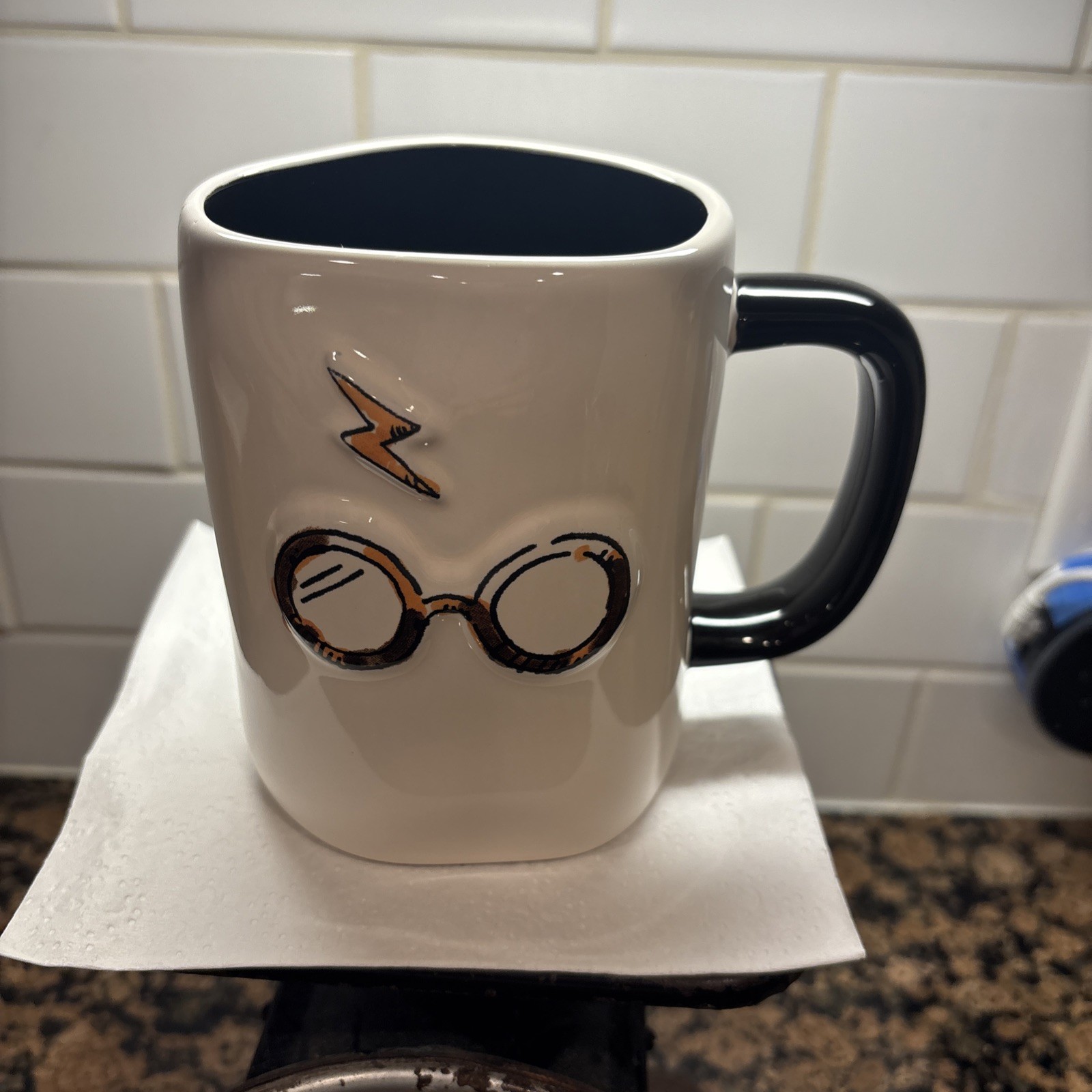 Rae Dunn Harry Potter Coffee Mug Lightning Bolt Glasses White Black Ceramic Cup