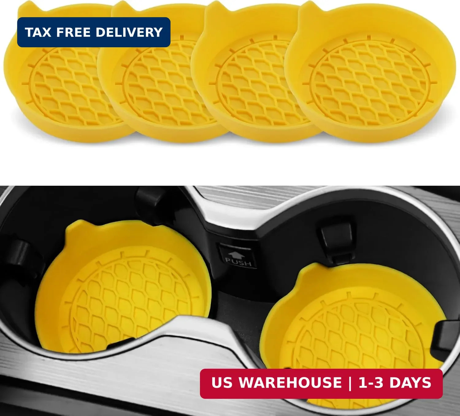 SINGARO Car Cup Holder Coaster, Silicone Cup Holder Insert, Universal Non-Slip C