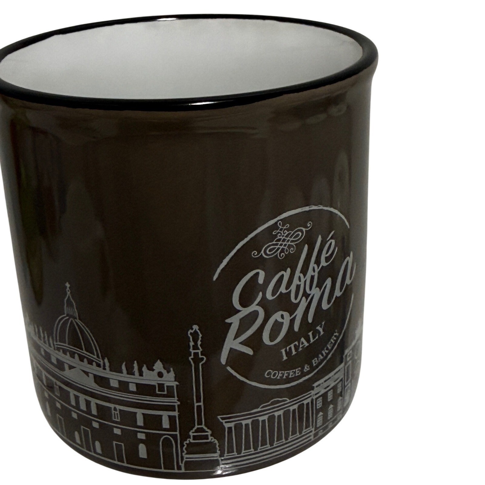 Borgo De Medici Caffè Roma Italy Coffee Mug Brown Ceramic Rome Landmark Cup