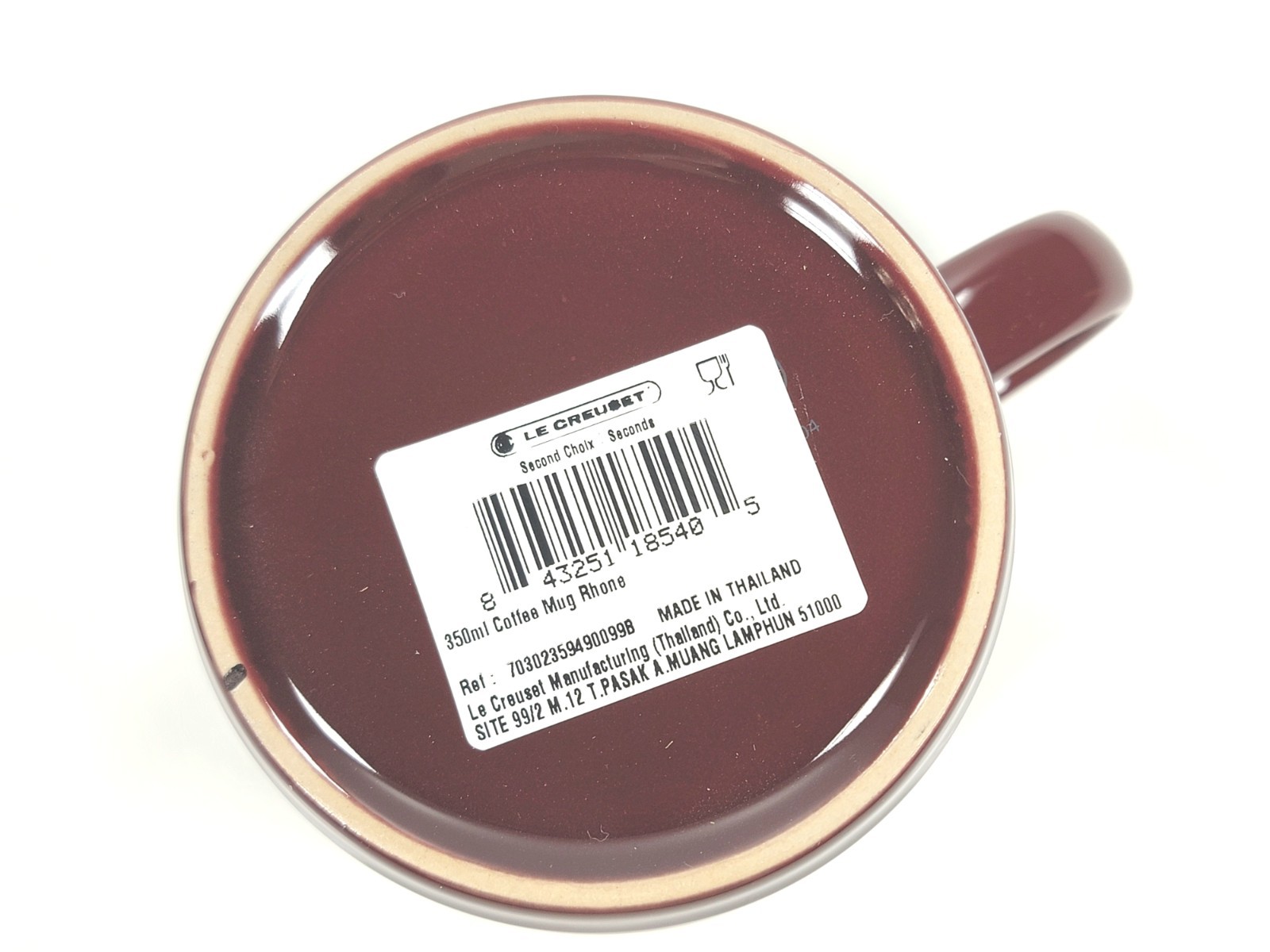 Le Creuset Stoneware London Coffee Mugs 12oz / 350ml color ~ RHONE ~ Set of 2