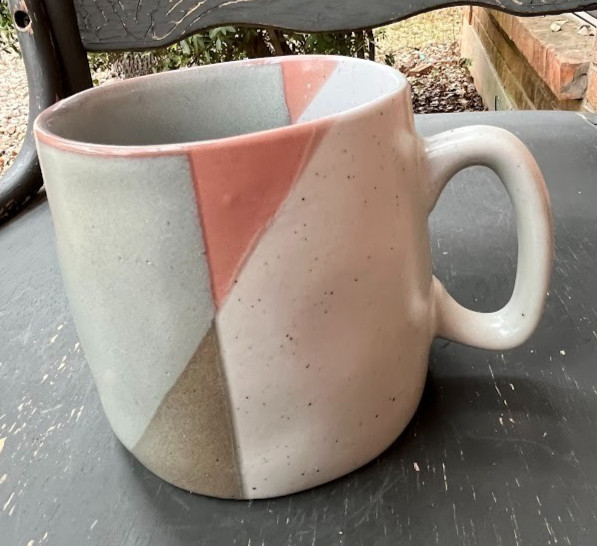 HEARTH & HAND With MAGNOLIA NEUTRAL EARTH TONE GEOMETRIC PATTERN 14 oz. MUG ~