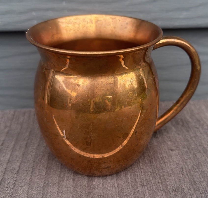 4” VTG Old Dutch International Mosco Mule Copper Mug 16 oz Marked ODI 11 Patina