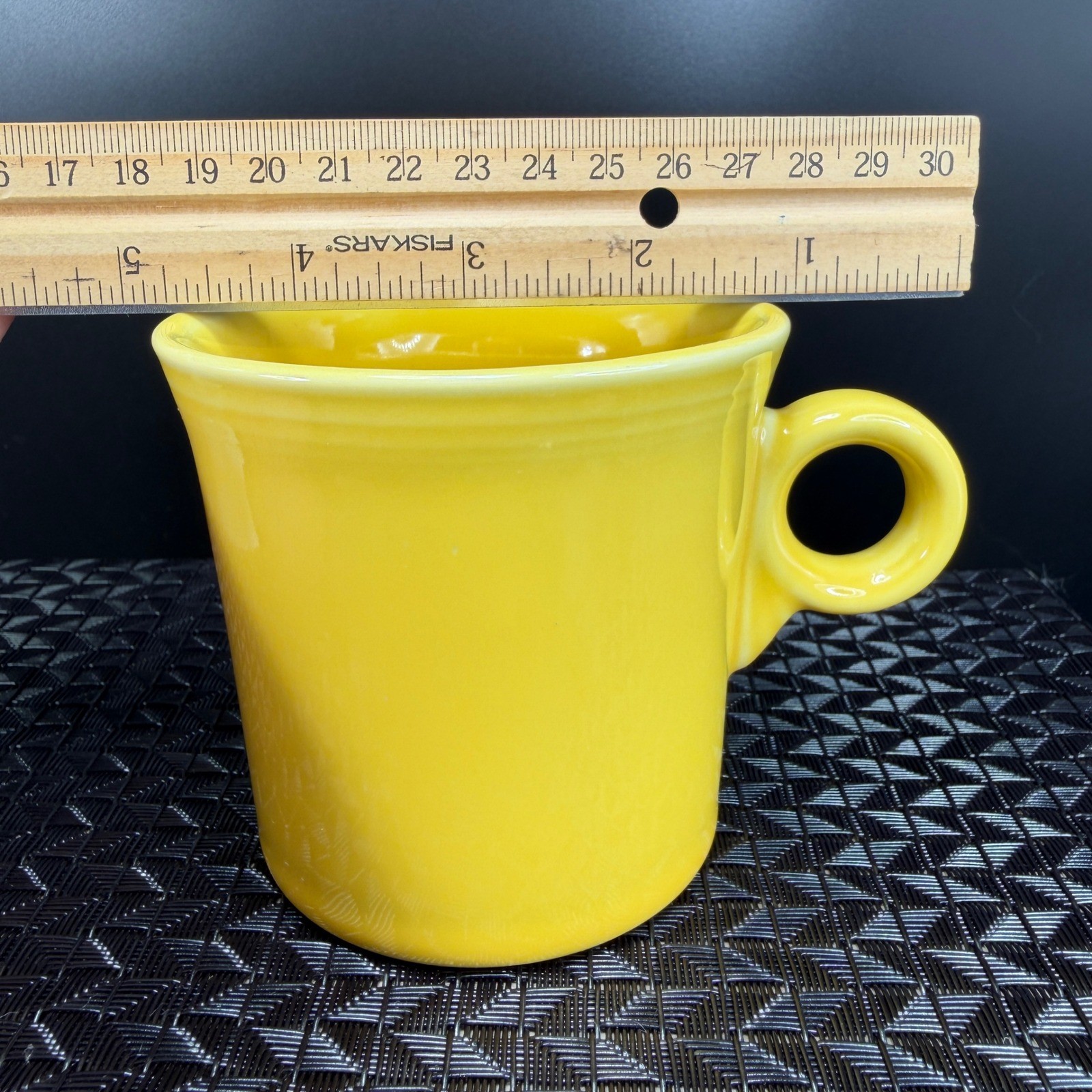 Fiesta Yellow Ring Handle Coffee Mugs Set of 2 Homer Laughlin China USA 3.5in