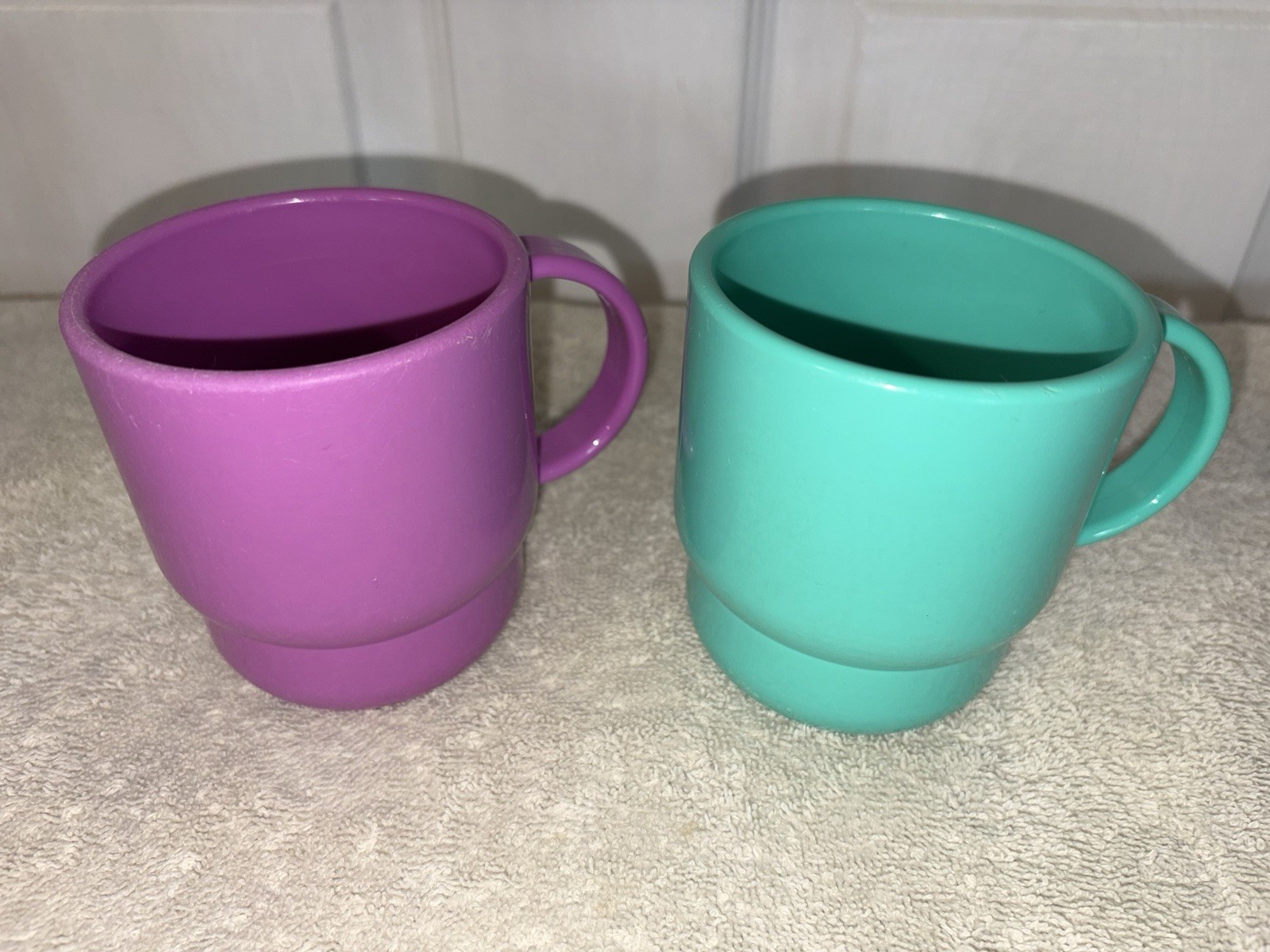 Tupperware Stackable Plastic Coffee Mug Set, 4-Piece, 8 fl oz, Multicolor Solid
