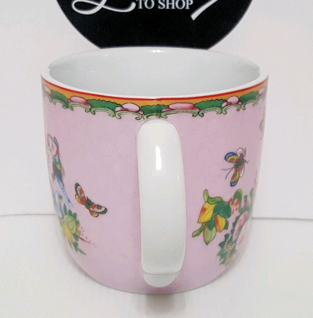 Williams Sonoma S/4 Famille Rose Mugs 16.9 OZ NIB Flowers Butterfly Easter