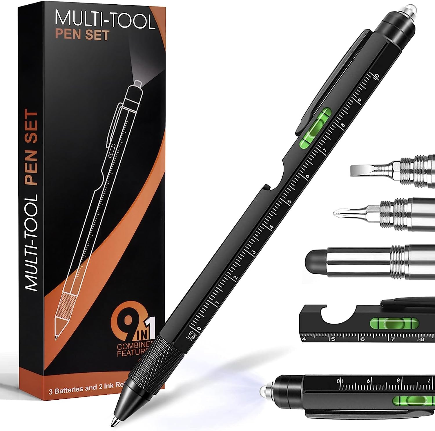 9 in 1 Multitool Pen, Cool Tools Gadgets for Husband Him Adult Dad