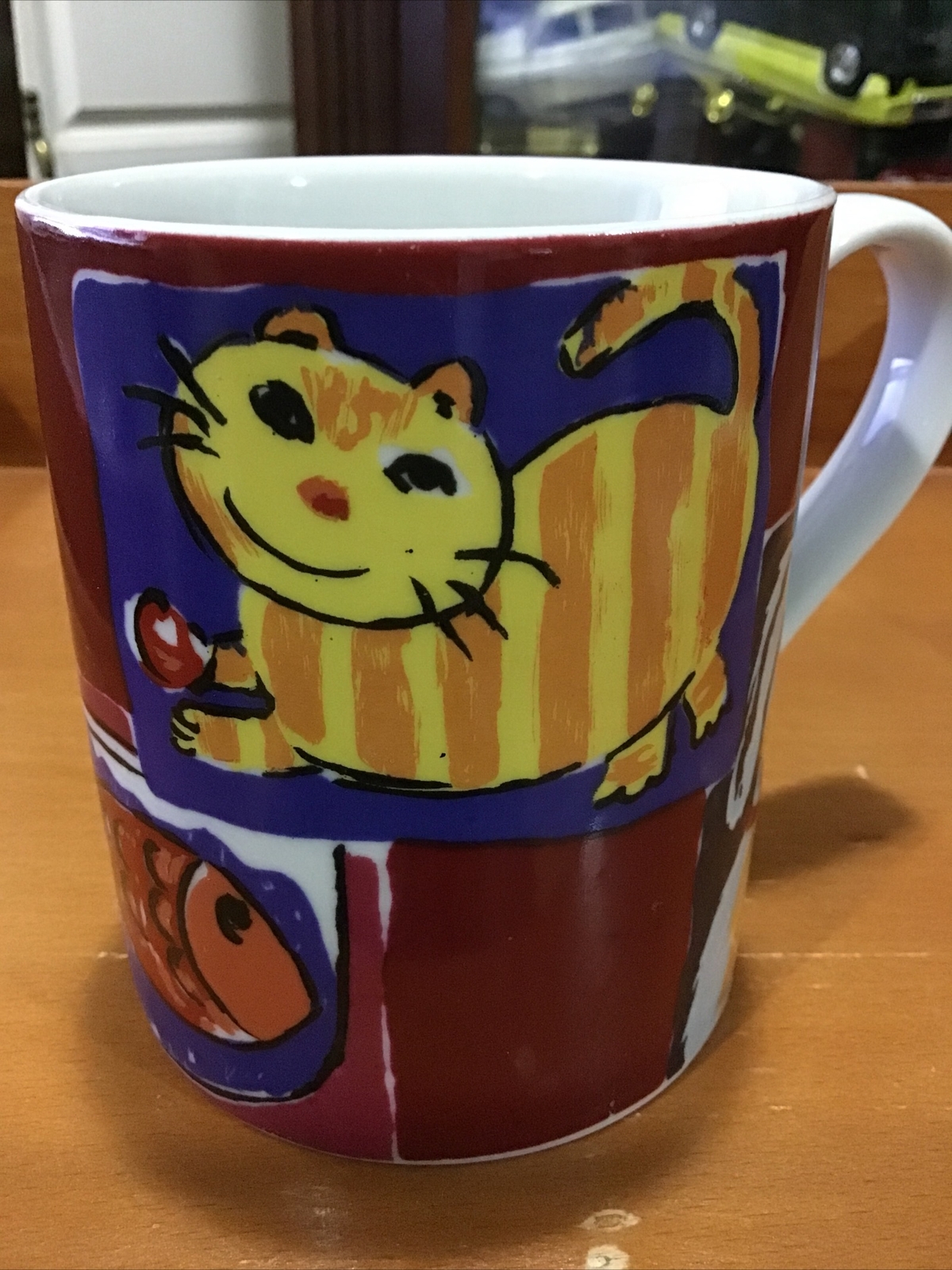 CAT FISH DOG TURTLE COFFEE MUG. MUG. Art Deco Print Mug. B158