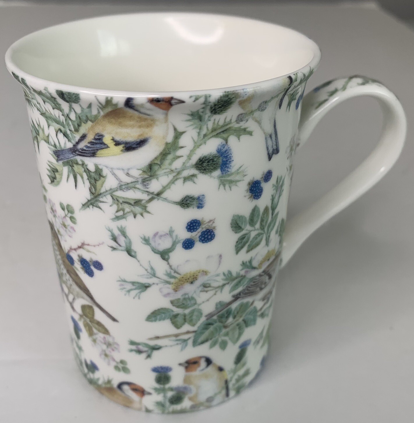 Heron Cross Pottery Mug Cup England Birds Floral Country Garden Blackberries