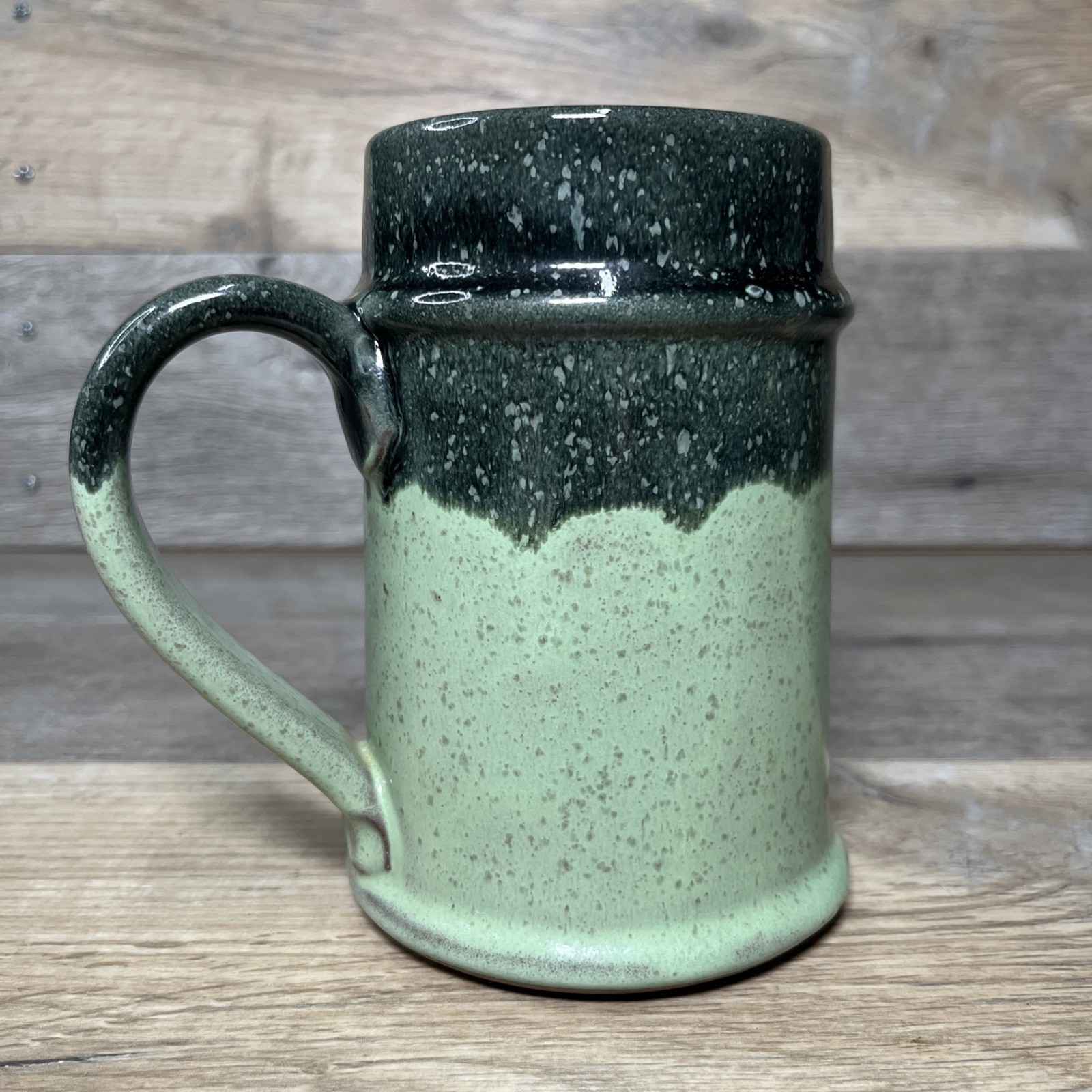 IRON HILL BREWERY 2019 Club Member Mug Green Drip Glaze Pottery Stoneware Stein