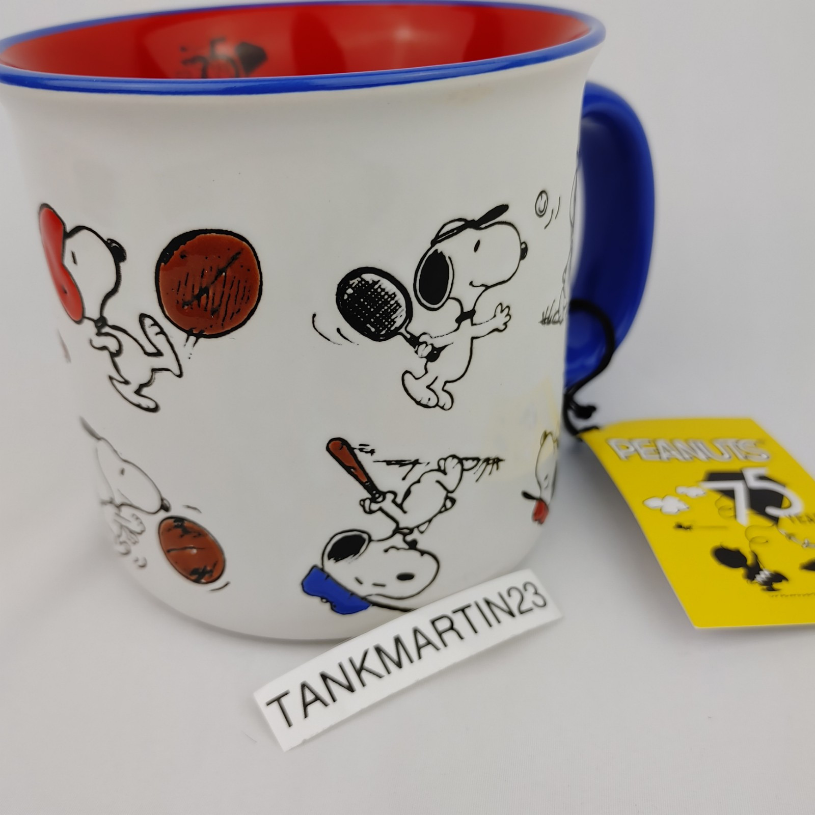 Peanuts 75th Anniversary Snoopy 21oz Coffee Mug Cup Sports Football Baseball