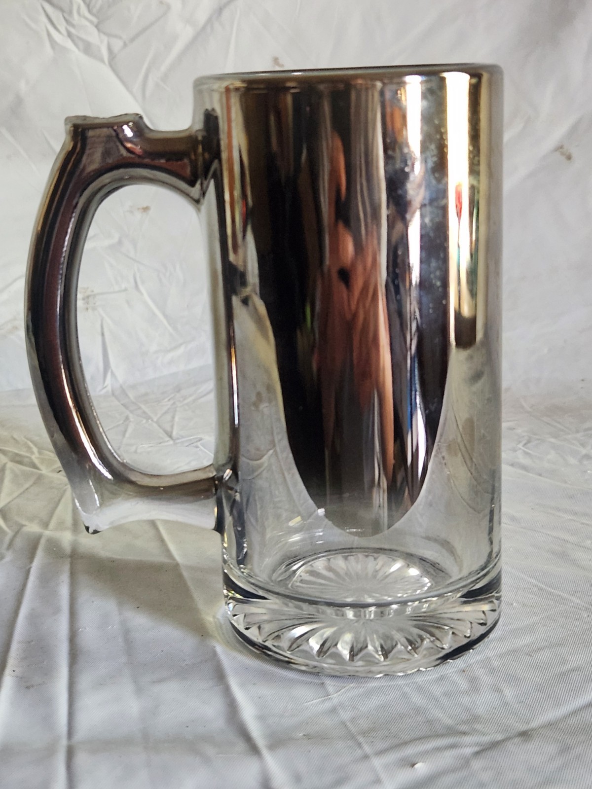 “Bridesmaid” Beer Mug Metallic Smoky Wrapped Glass Mug • Bridal Party