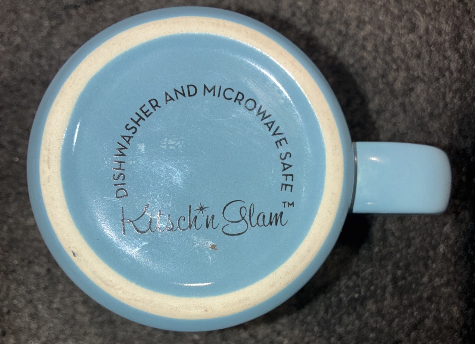 Retro KITCH N GLAM 16oz Coffee Mug/ Tea Cup Blue Red Birds