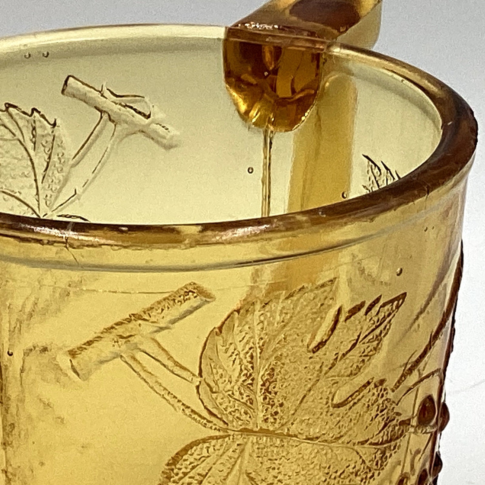 EAPG Bryce Brothers Amber Glass Mug Grape Bunch