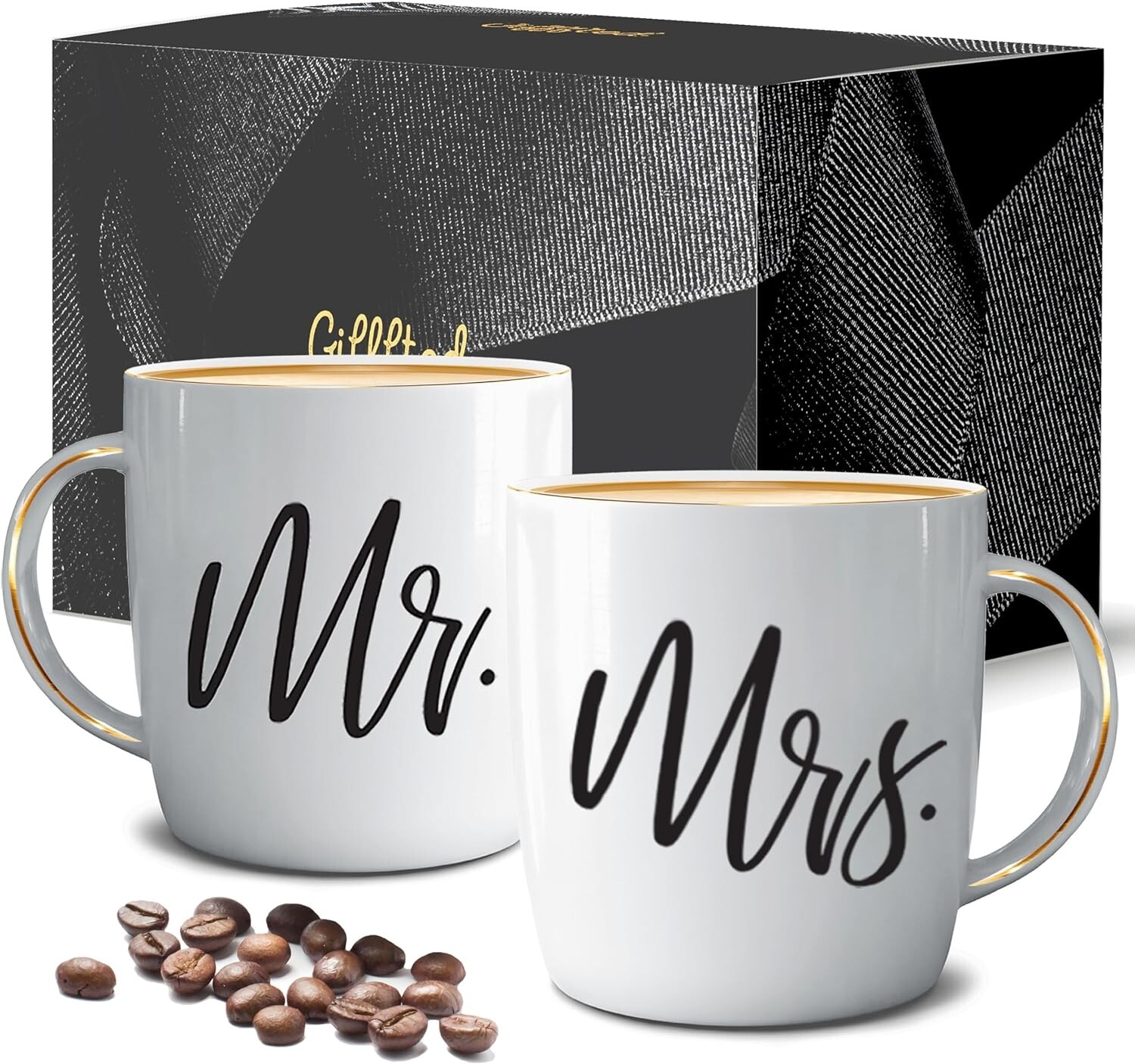 Mr & Mrs Coffee Mugs Wedding Anniversary Engagement Gifts Husband Wife Bride Gro