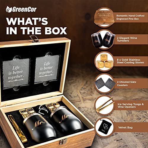 Unique Engagement Gifts for Couples, Engagement Wine Tumbler Gift Set, ‘To The