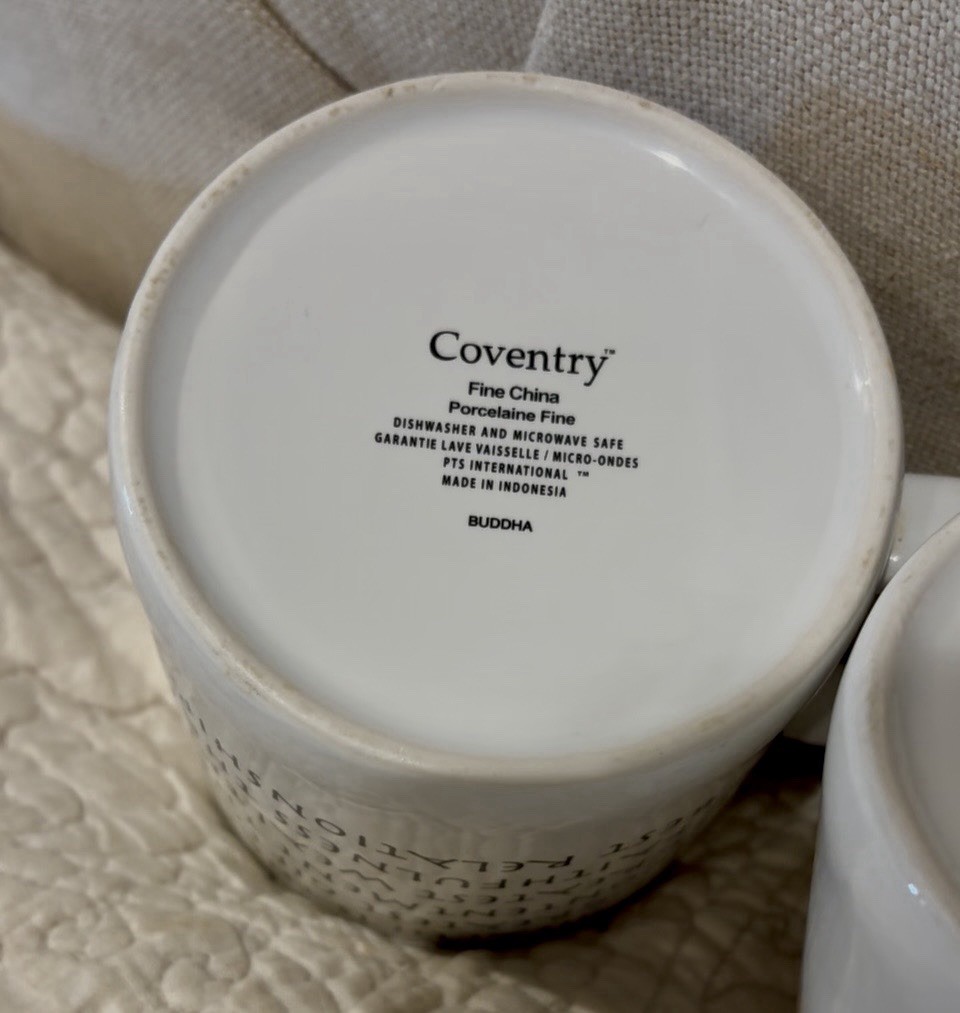 Coventry Buddha Meditating Oversized Jumbo Mugs (2) 28oz Look