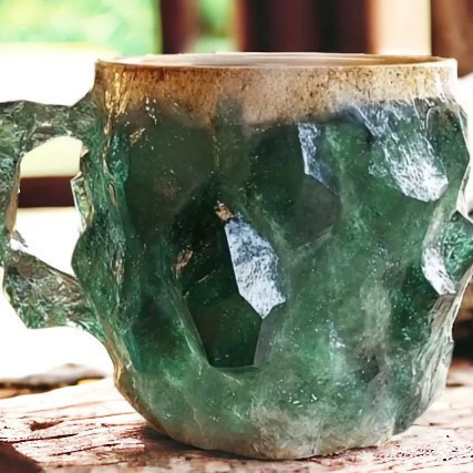 400ml Resin Mineral Crystal Coffee Mugs With Handles Elegant Fake Mineral Cup