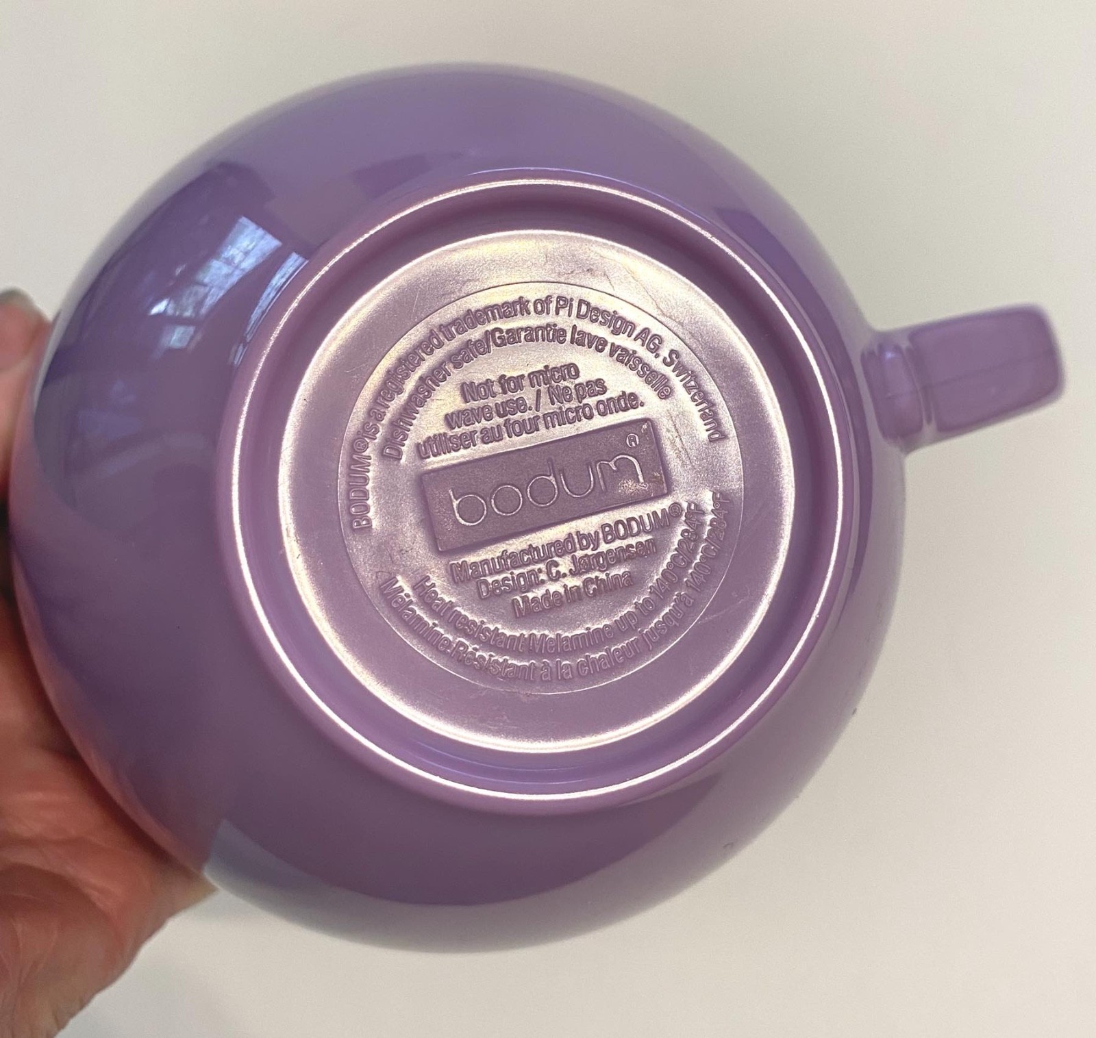 Huge 20oz BODUM Jorgensen Switzerland Design Purple Melamine Cereal Cup Mug Set