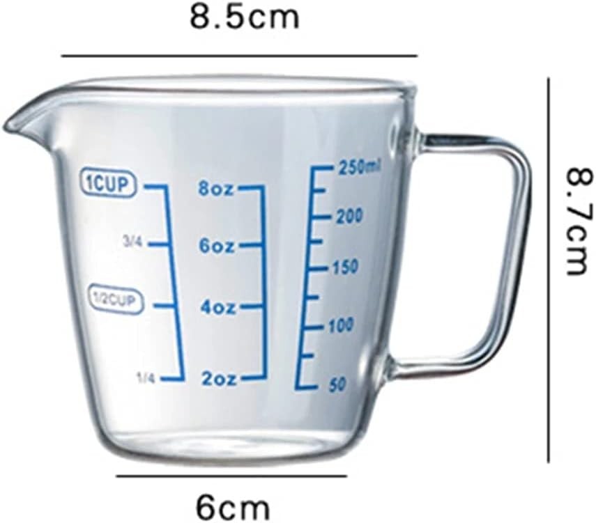 250ml 500ml Heat-resisting Glass Measuring Cup Milk Scale Microwave Measure Jug