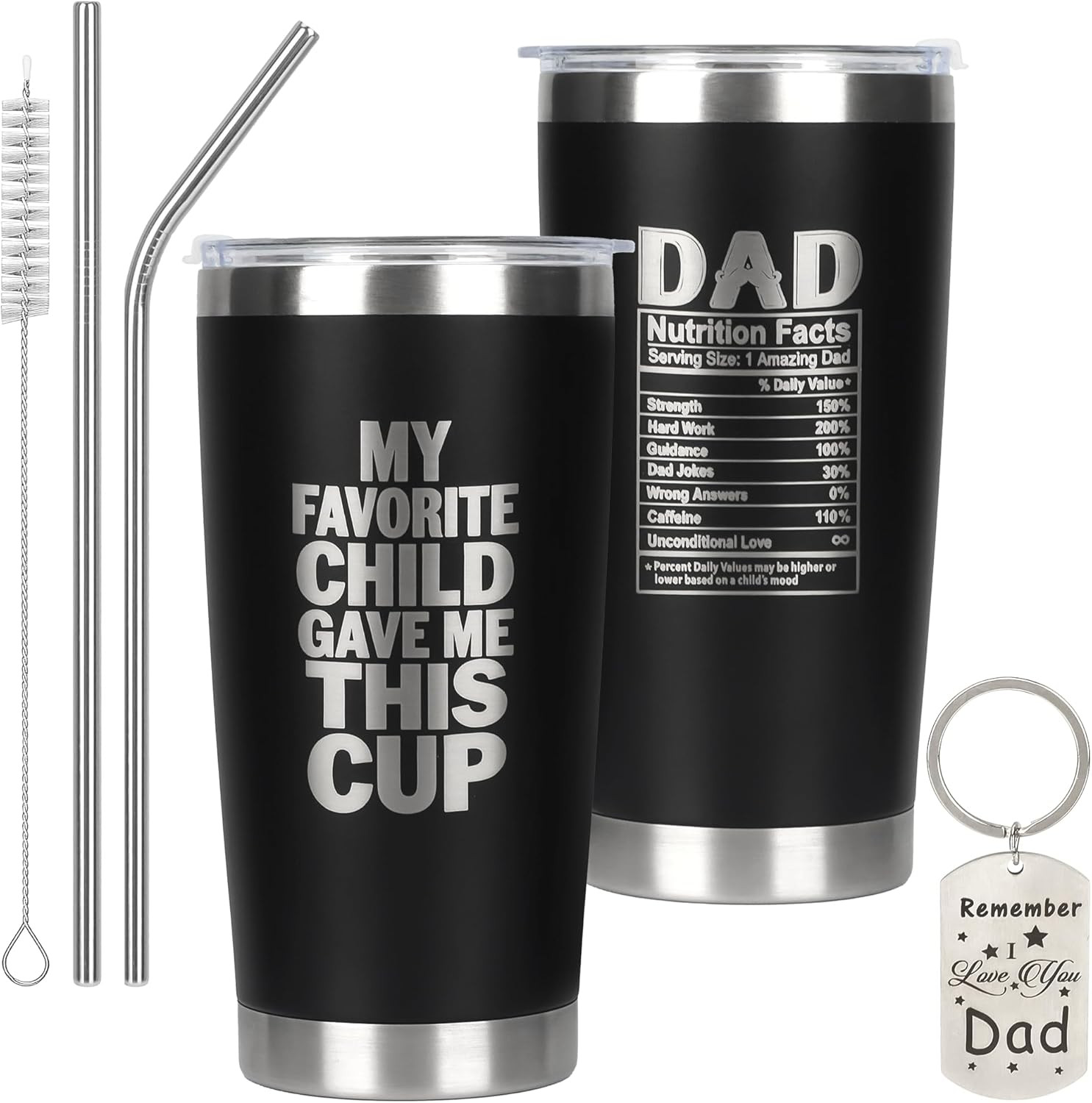 Fathers Day Gift 20Oz My Favorite Child Gave Me This Cup, Double Wall Vacuum Dad