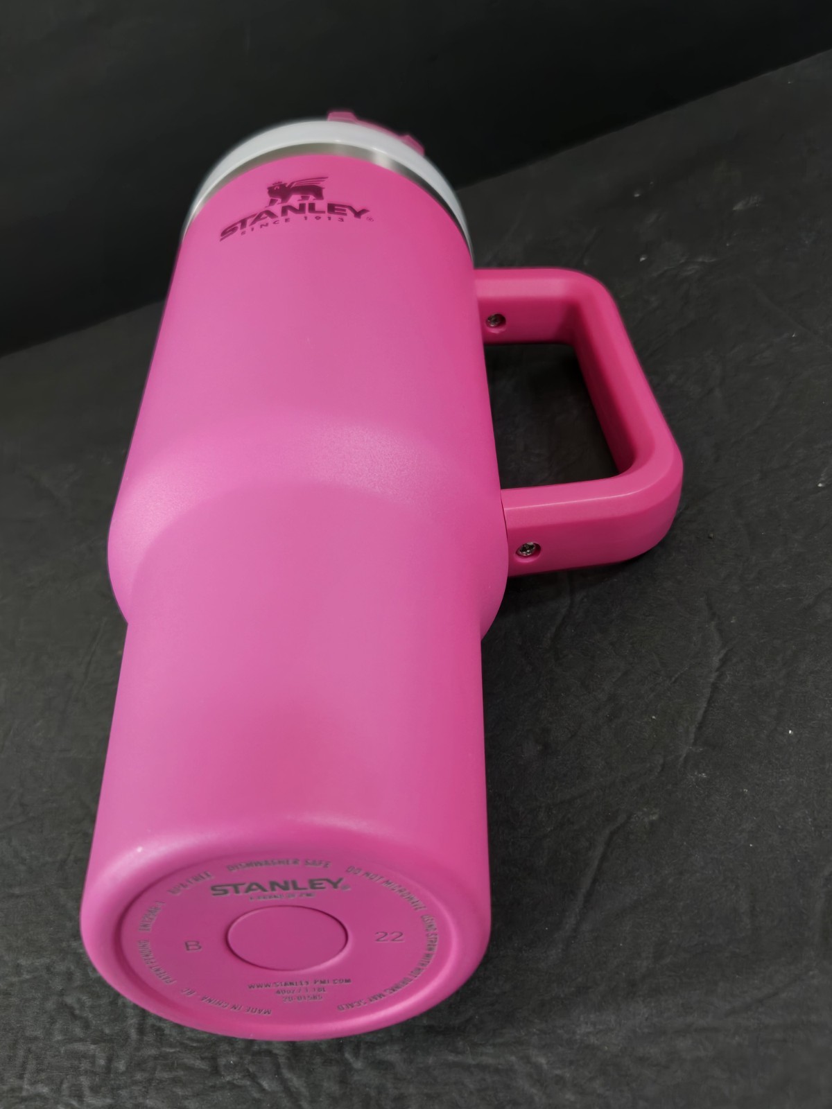 Stanley LARGE 40 oz Travel Mug RARE Azalia Pink Cup Lid w/Straw Tumbler Beverage
