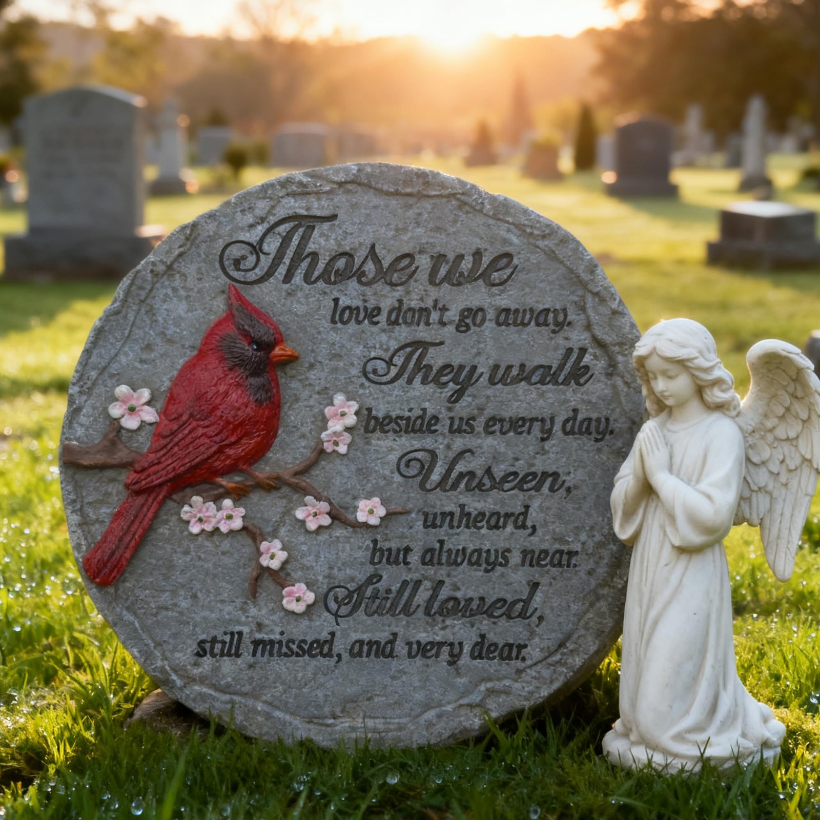Memorial Garden Stones Red Cardinal Sympathy Gifts for Loss of Loved One – Fa…