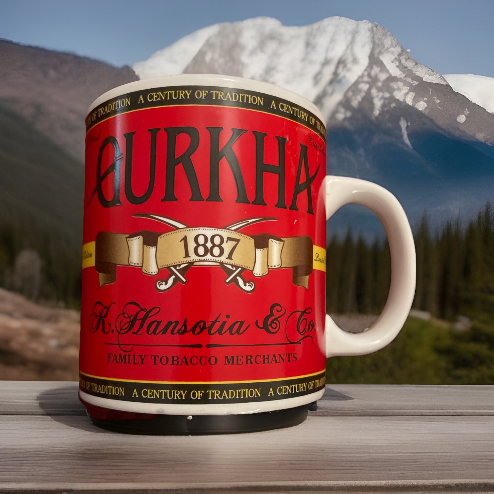 QURHKA K. Hansotia & Co 1887 Cigar Tobacco Art Deco Print Coffee Mug Cup Big