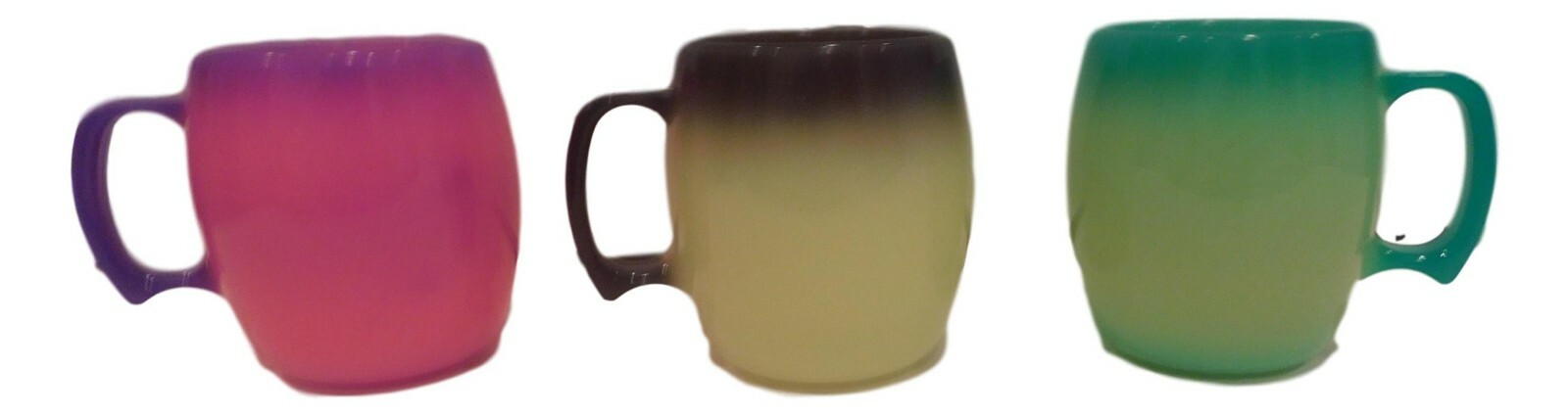 3 Coffee Mugs Cups are Color Changing Heat Activated See below for colors.