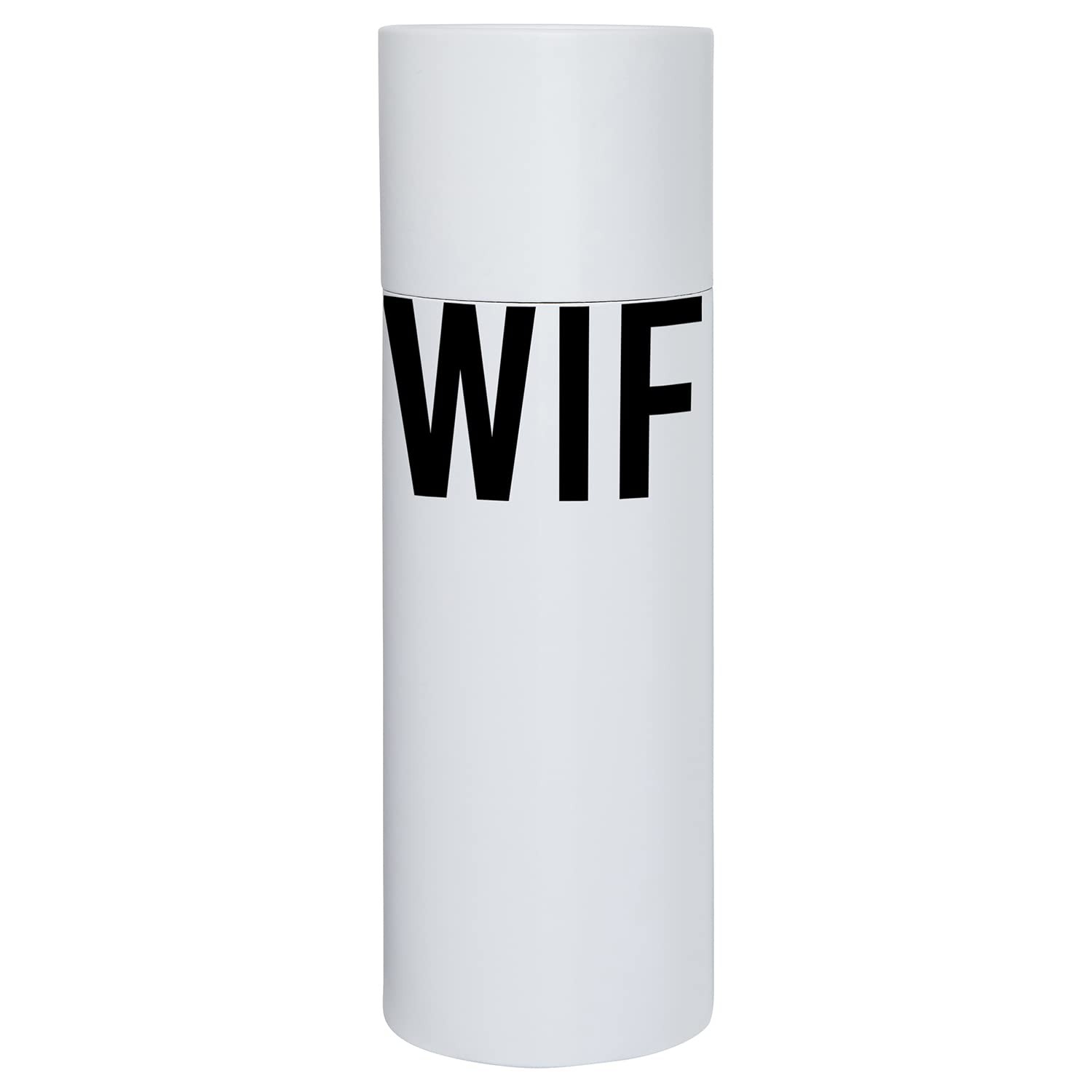Wedding Collection Black and White Skinny Tumbler with Straw, 20-Ounce, Wifey