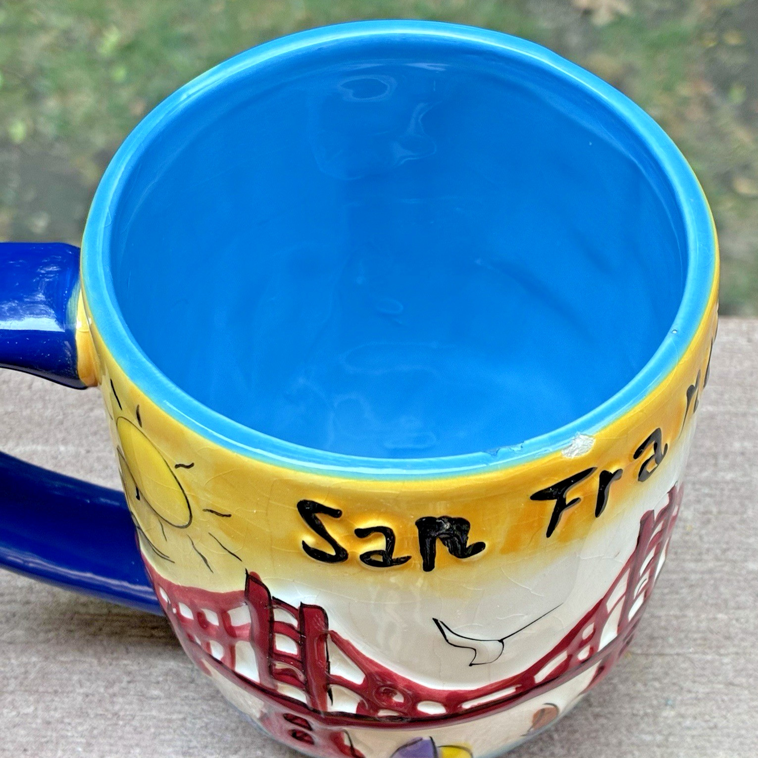 San Francisco Skyline 3D Mug Embossed Colorful Hand Painted Ceramic Cup