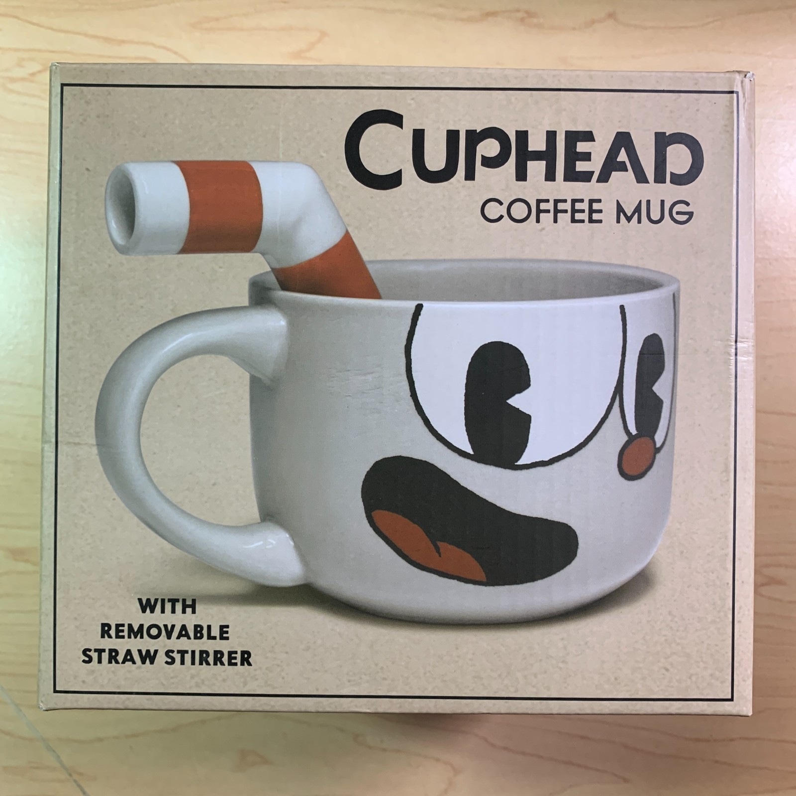 Just Funky Cuphead Mugman 20 oz. Coffee Mug White Ceramic w/Straw CIB