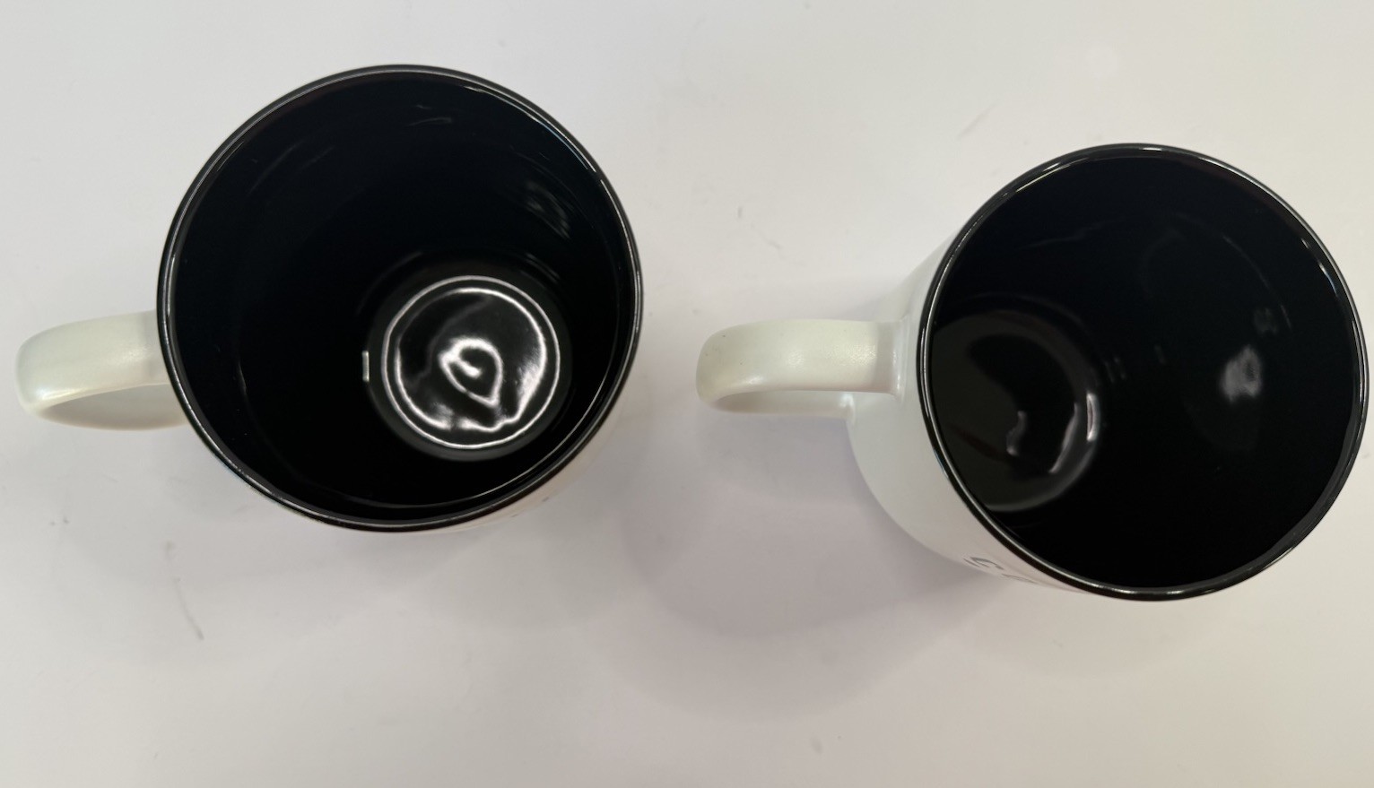 Sheffield Home Coffee Mugs Set of 2 White Black Stacking Stoneware 14oz Cups