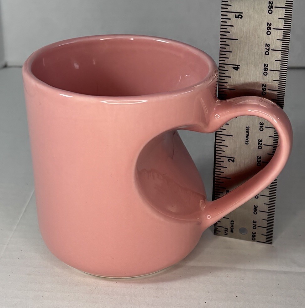 Target 13 fl oz Stoneware Heart Handle Mug Pink Threshold