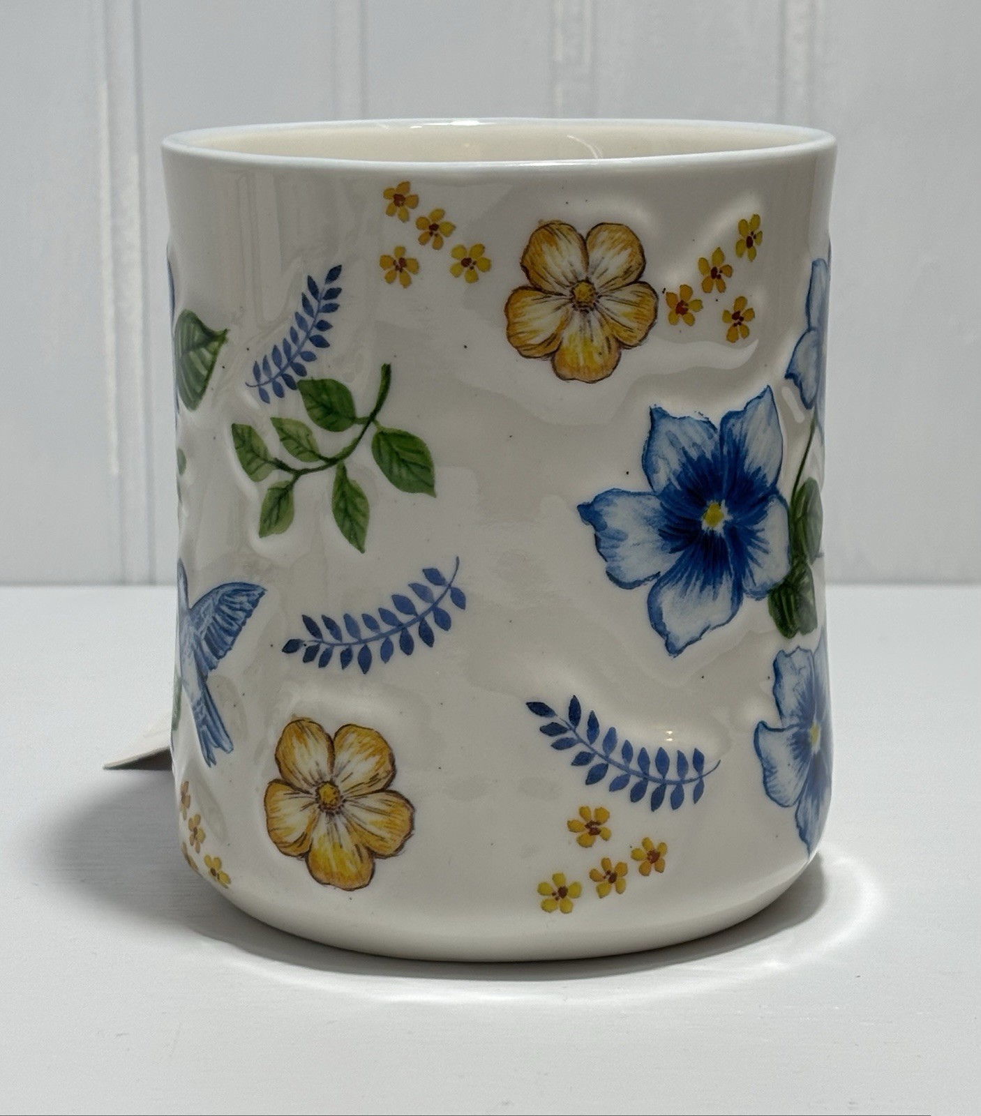 Petal & Pearl Spring Flowers Hummingbird Floral 22 Fl Oz Ceramic Coffee Tea Mug