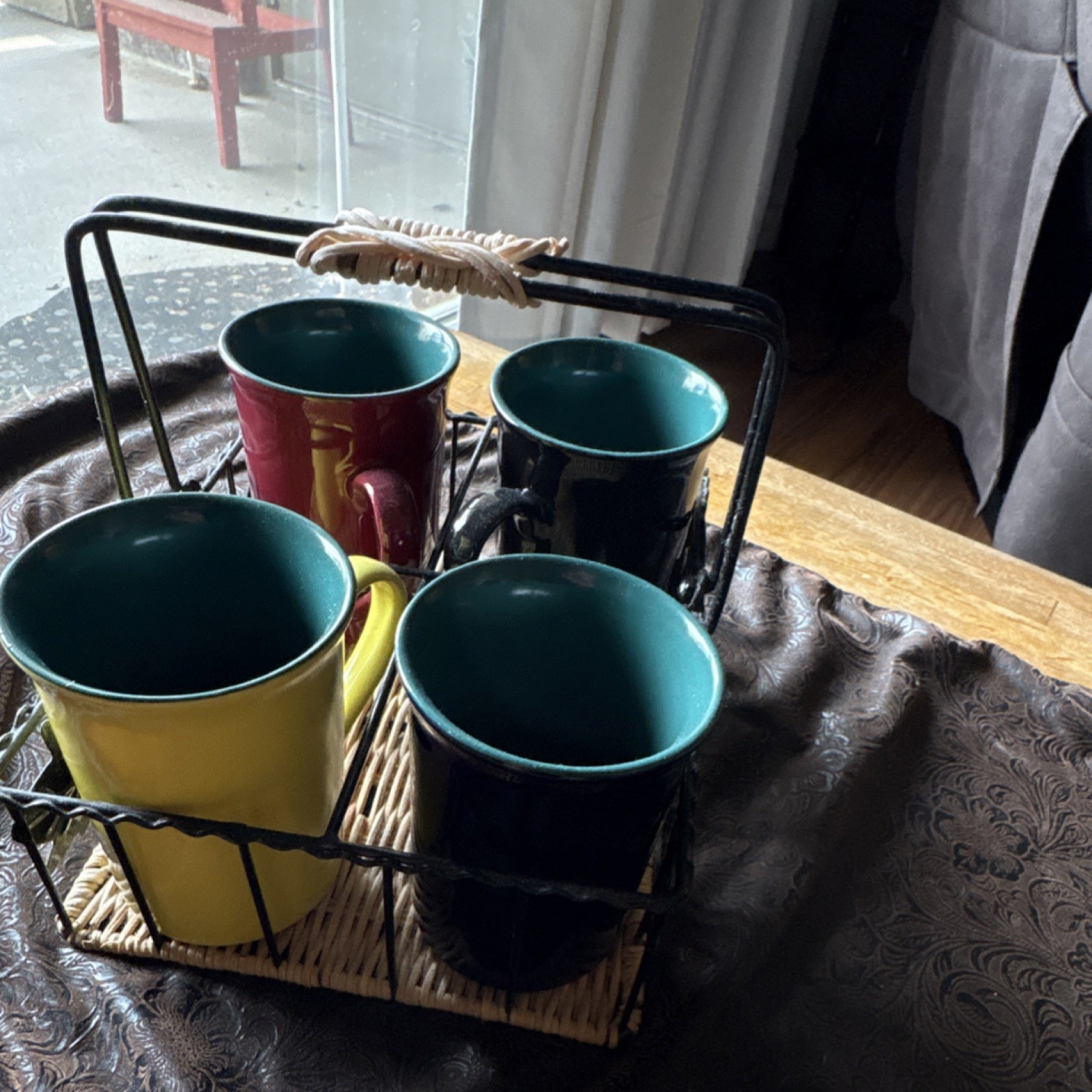 Joy Import Multicolor Ceramic Coffee Mug Set 4 Ceramic Solid Color Round