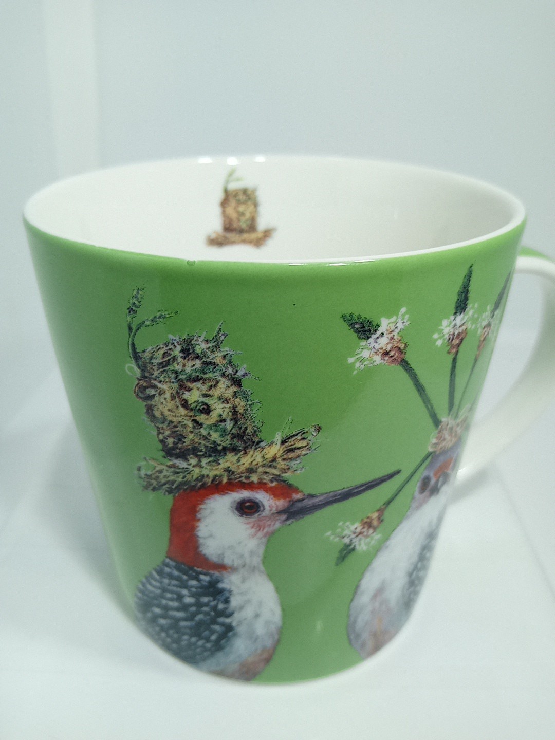 DECORATIVE BIRDS MUG. DECORATED BIRDS COFFEE MUG. BIRDS DECO MUG. B401