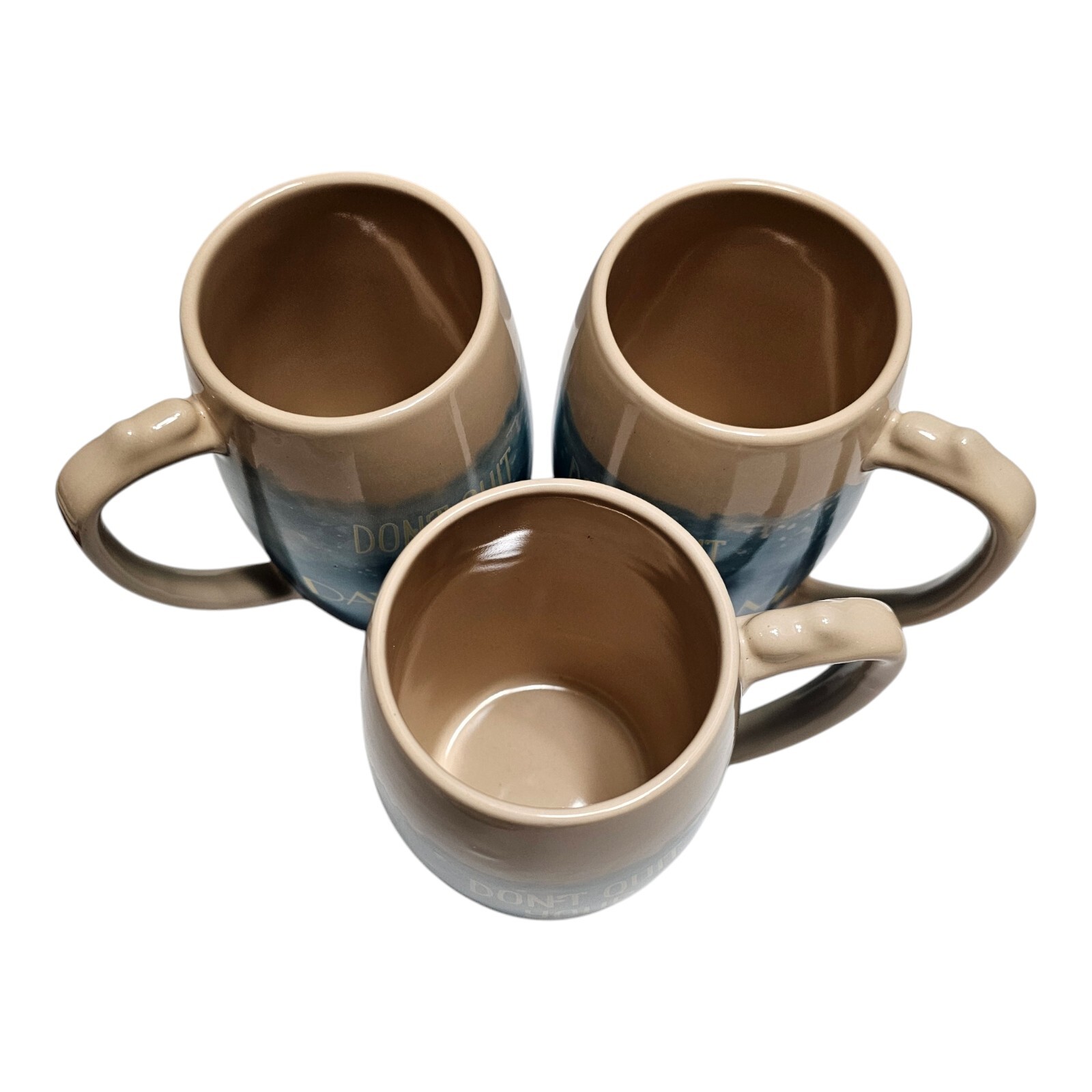 3 Wild Sage Mugs “Don’t Quit Your Daydream” 19 oz Ocean Theme Goals NO Chips