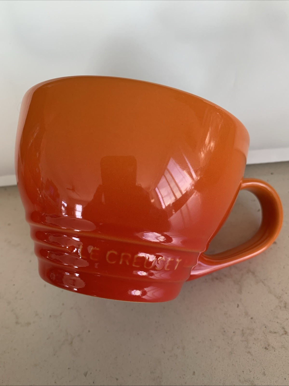 6 LE CREUSET 400 ML STONEWARE GIANT CAPP CUPS IN FLAME SECONDS