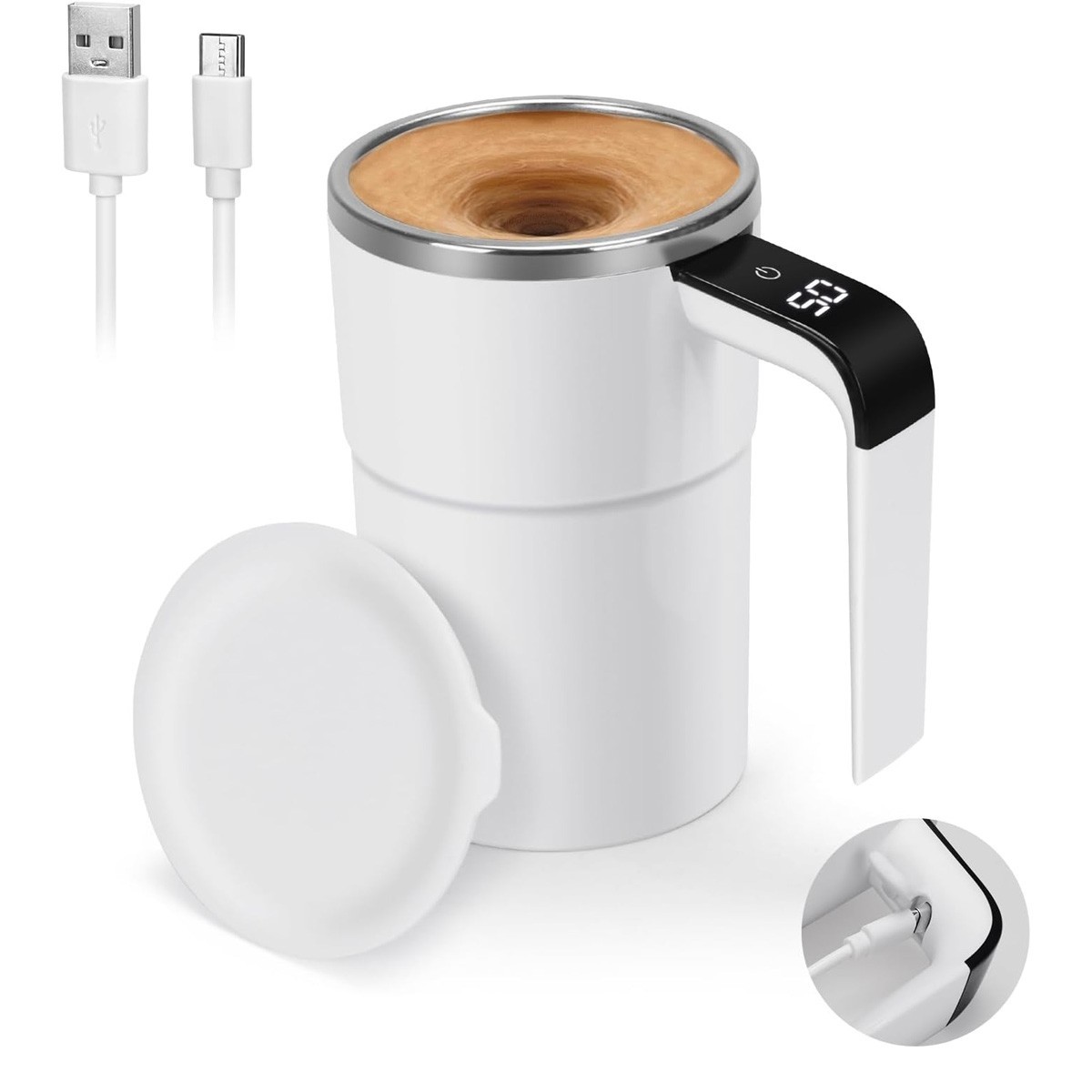 Automatic Magnetic Electric Self Stirring Mug Cup Mixing Coffee Milk Tea Beer