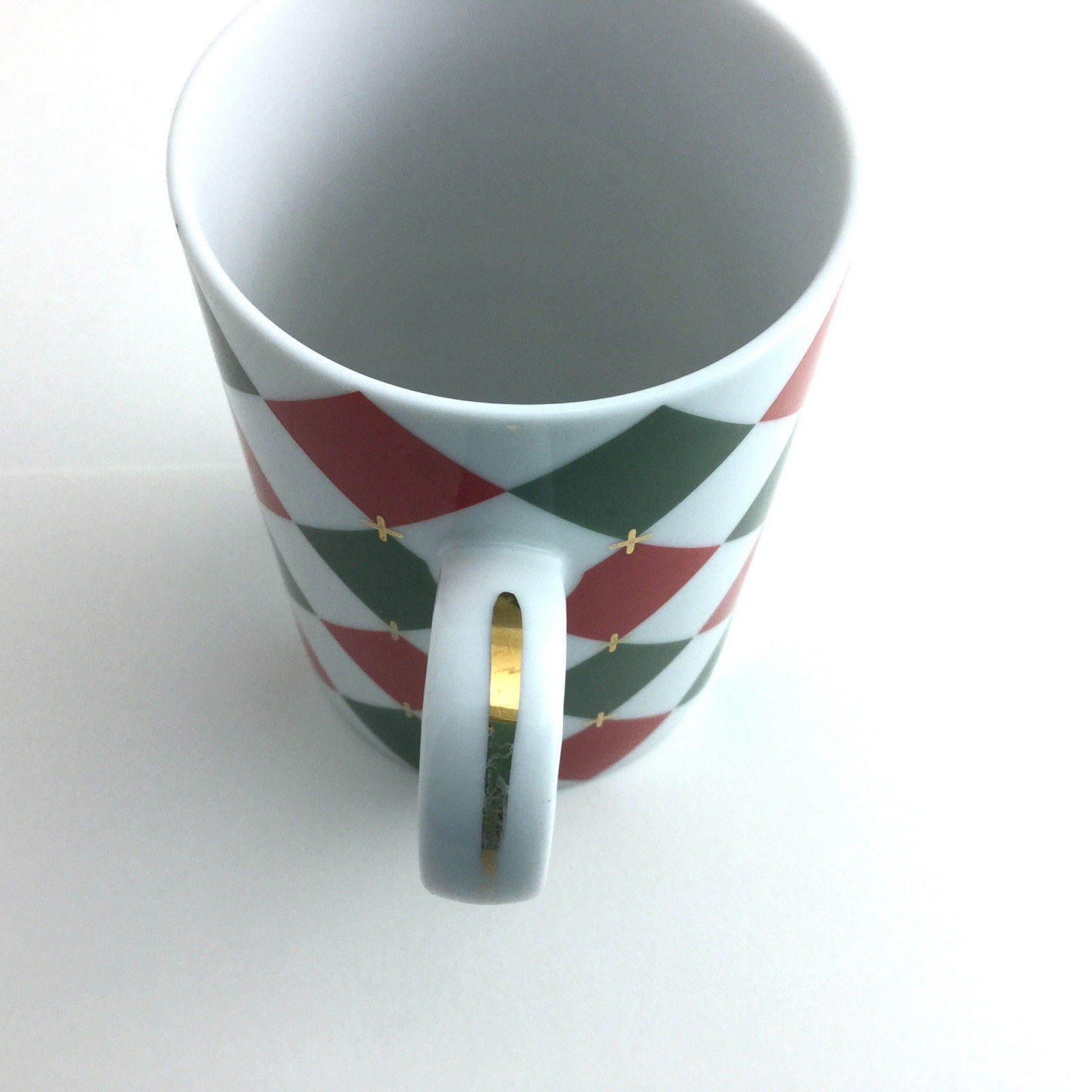 Williams Sonoma Vintage Coffee Mug 8 Fl oz Harlequin Diamond Pattern Ceramic Cup