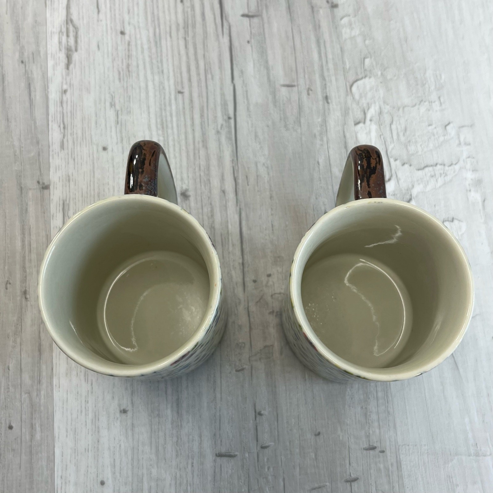 Two Small Vintage Floral Coffee Tea Mugs Dainty Fairy Cottage Woodland Flowers