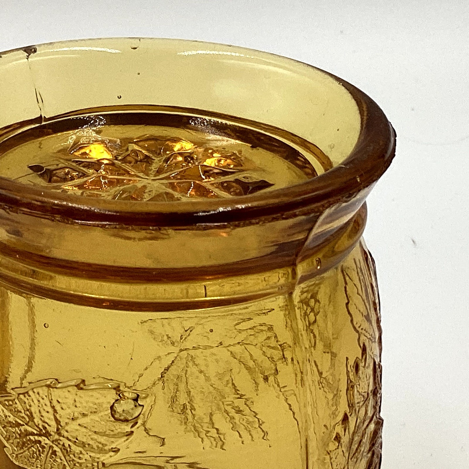 EAPG Bryce Brothers Amber Glass Mug Grape Bunch