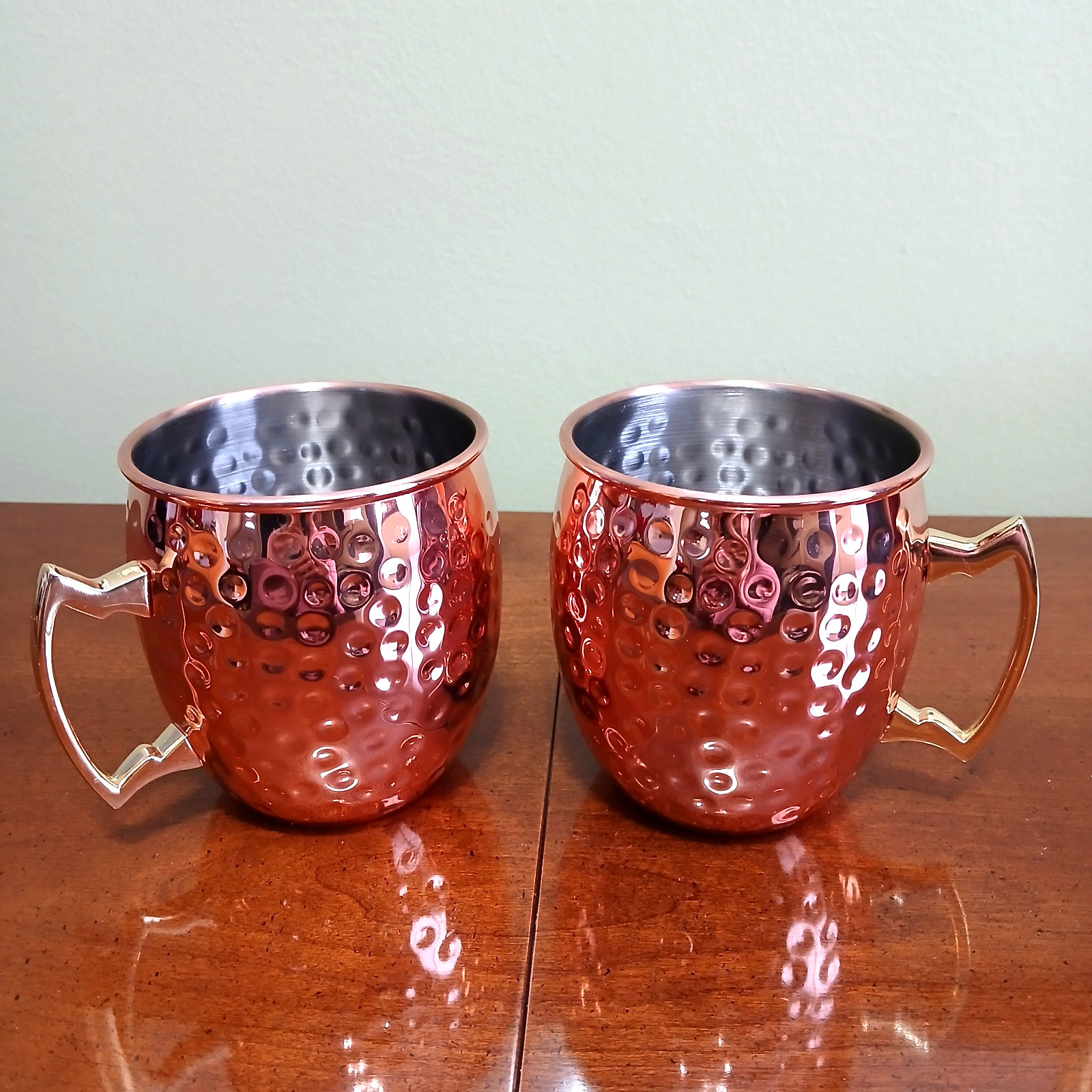 Lot of 2 Moscow Mule Hammered Copper Mugs