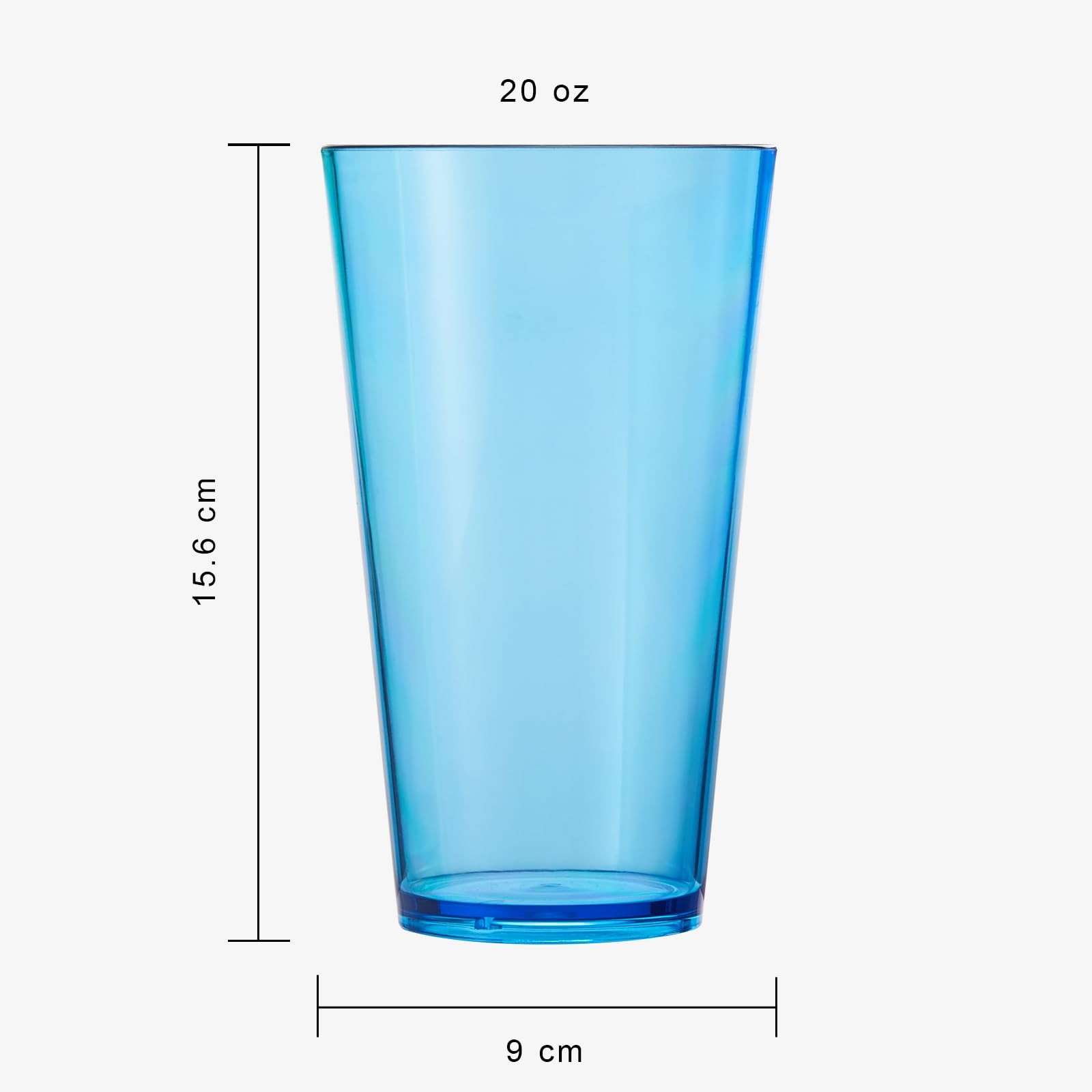 20 oz Reusable Plastic Drinking Glasses Acrylic Unbreakable Cups Set of 6