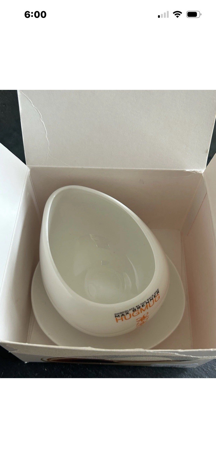Max Brenner Hug Mug White Ceramic Floral Coffee Cup & Saucer- Two-Piece Set