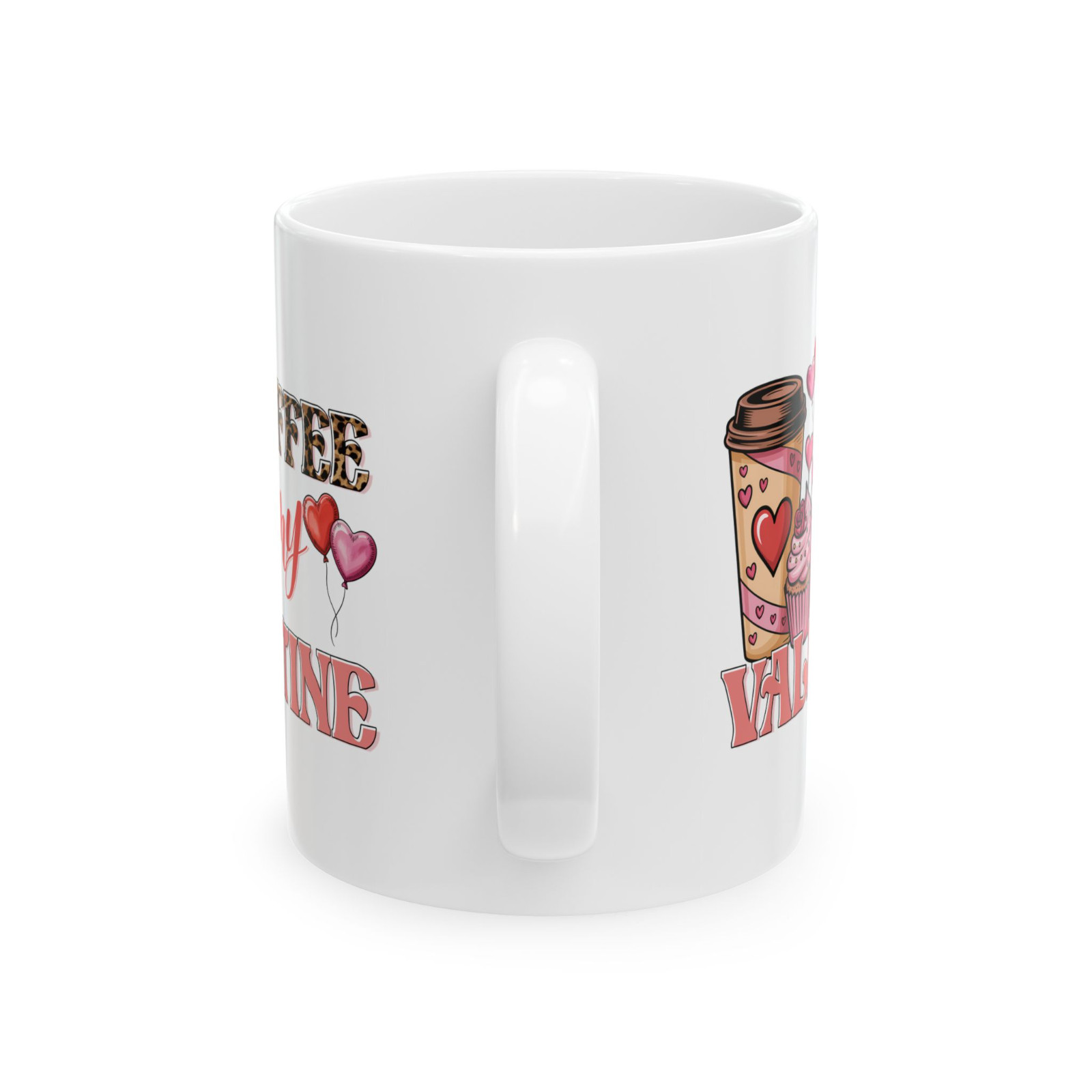 Coffee Is My Valentine Mug Leopard Print Cute Coffee Lover Gift Cup