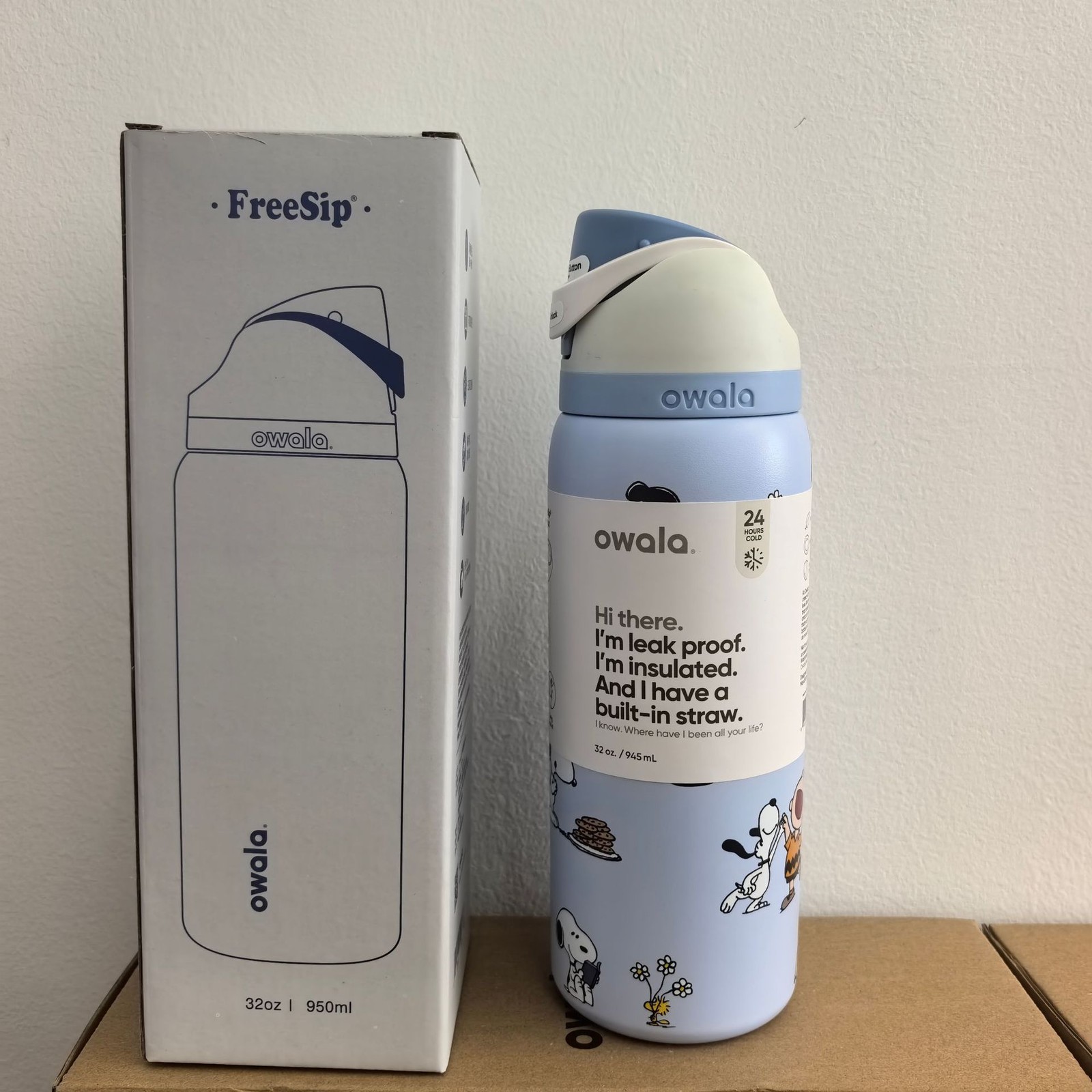 New Owala Snoopy Water Bottle Exclusive Tumbler 32/24oz Gift in Box-Choose Color